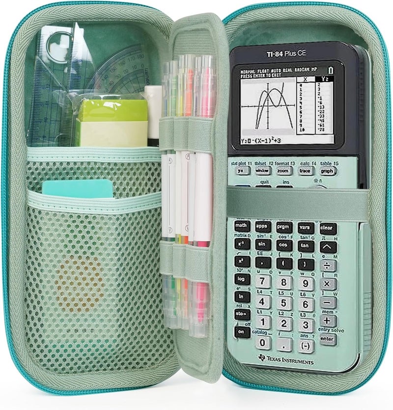 ZUJFPL EVA Hard Case Compatible with Texas Instruments TI-Nspire CX II/TI-NSPIRE CX-II CAS,Portable Case for TI-84 Plus/TI-84 Plus CE/TI-83 Plus/TI-85/TI-89 Color Graphing Calculator. (Mint) - Image 1